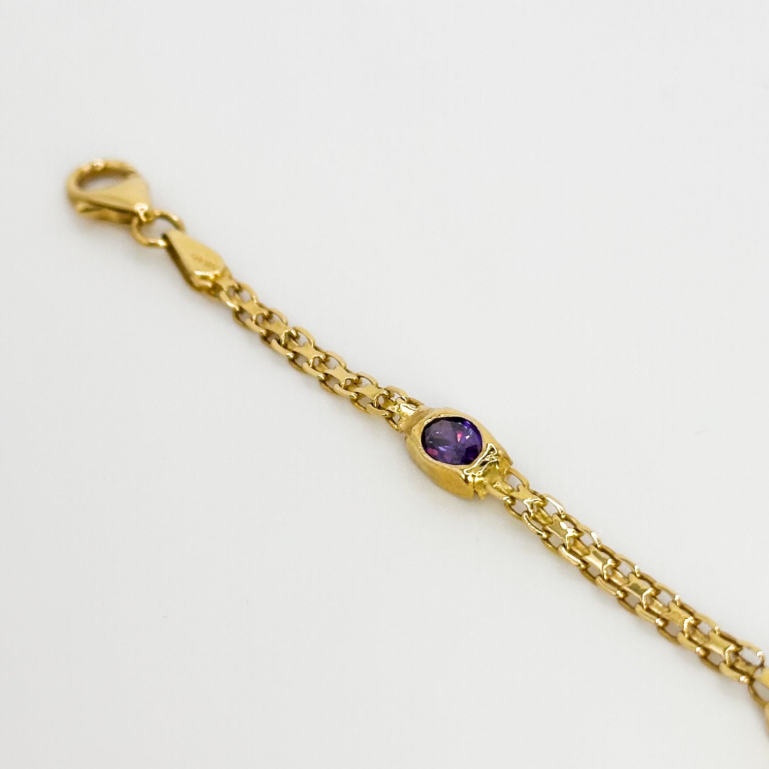 Yellow Gold Bracelet with Amethyst