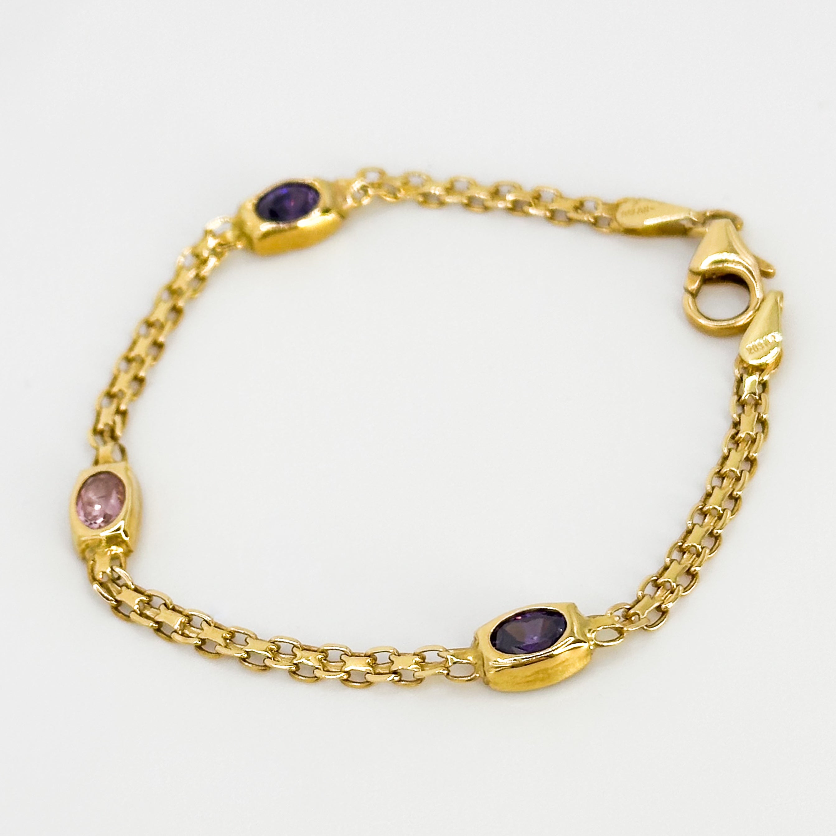 Yellow Gold Bracelet with Amethyst