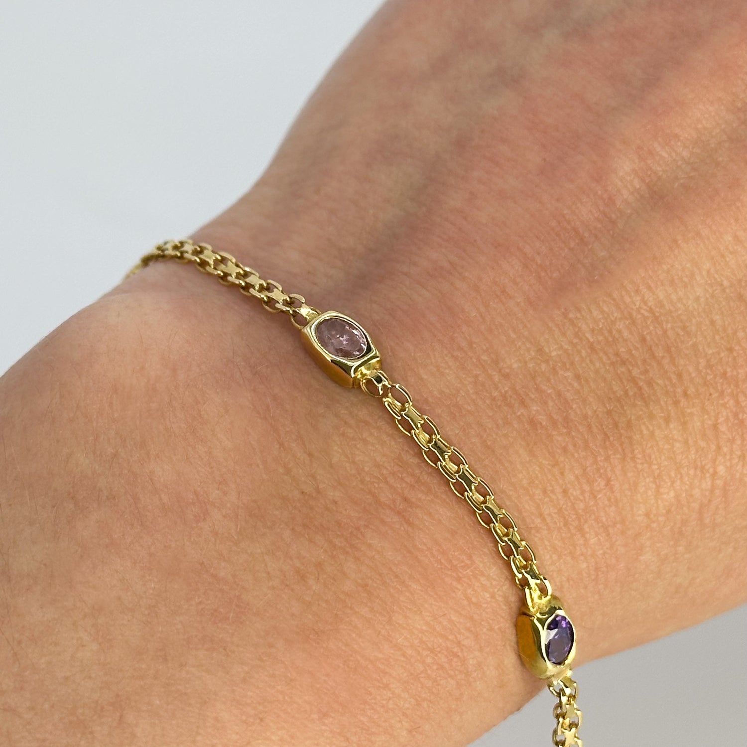 Yellow Gold Bracelet with Amethyst