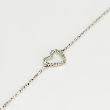 White Gold Bracelet with Diamond Heart