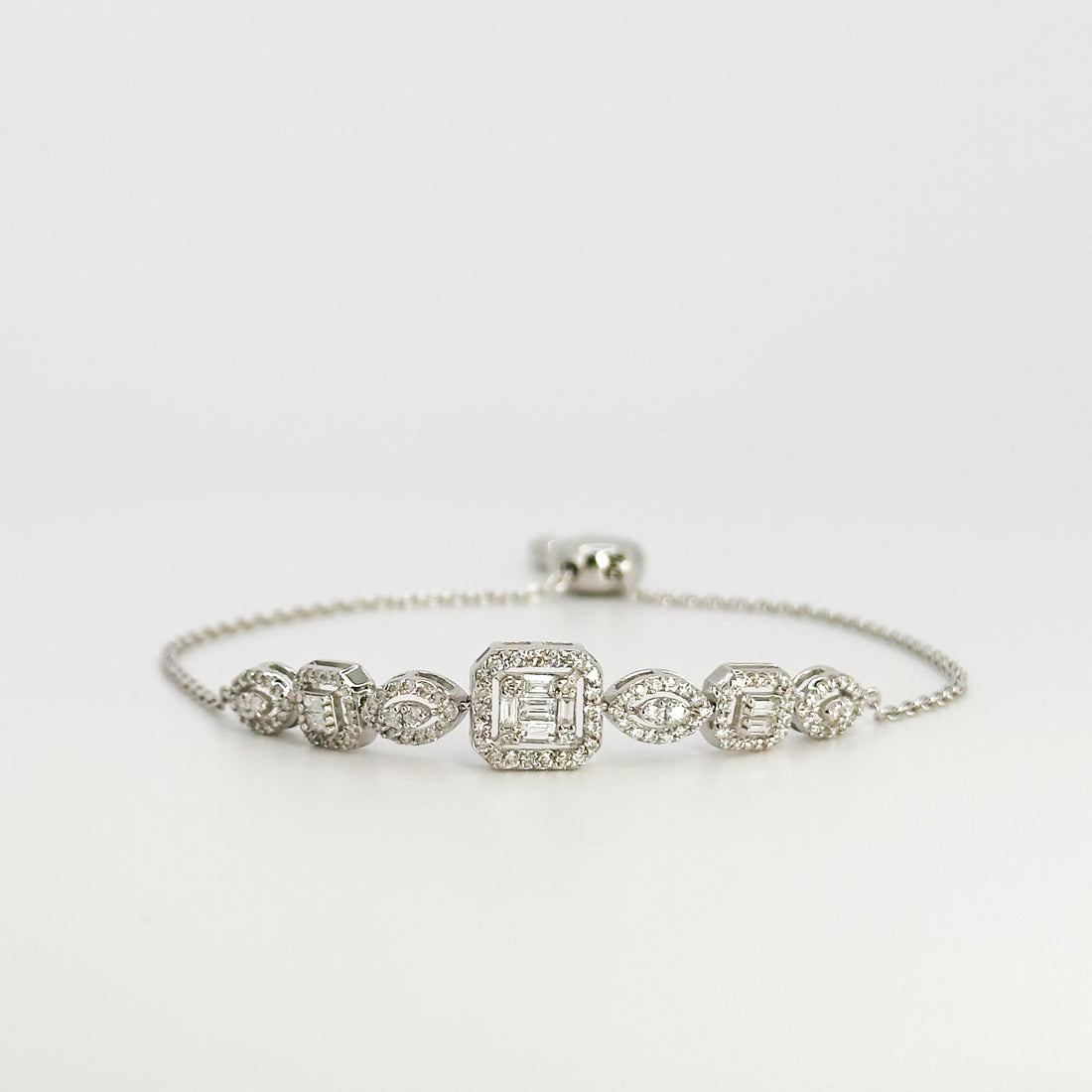 Adjustable Diamond Cluster Bracelet