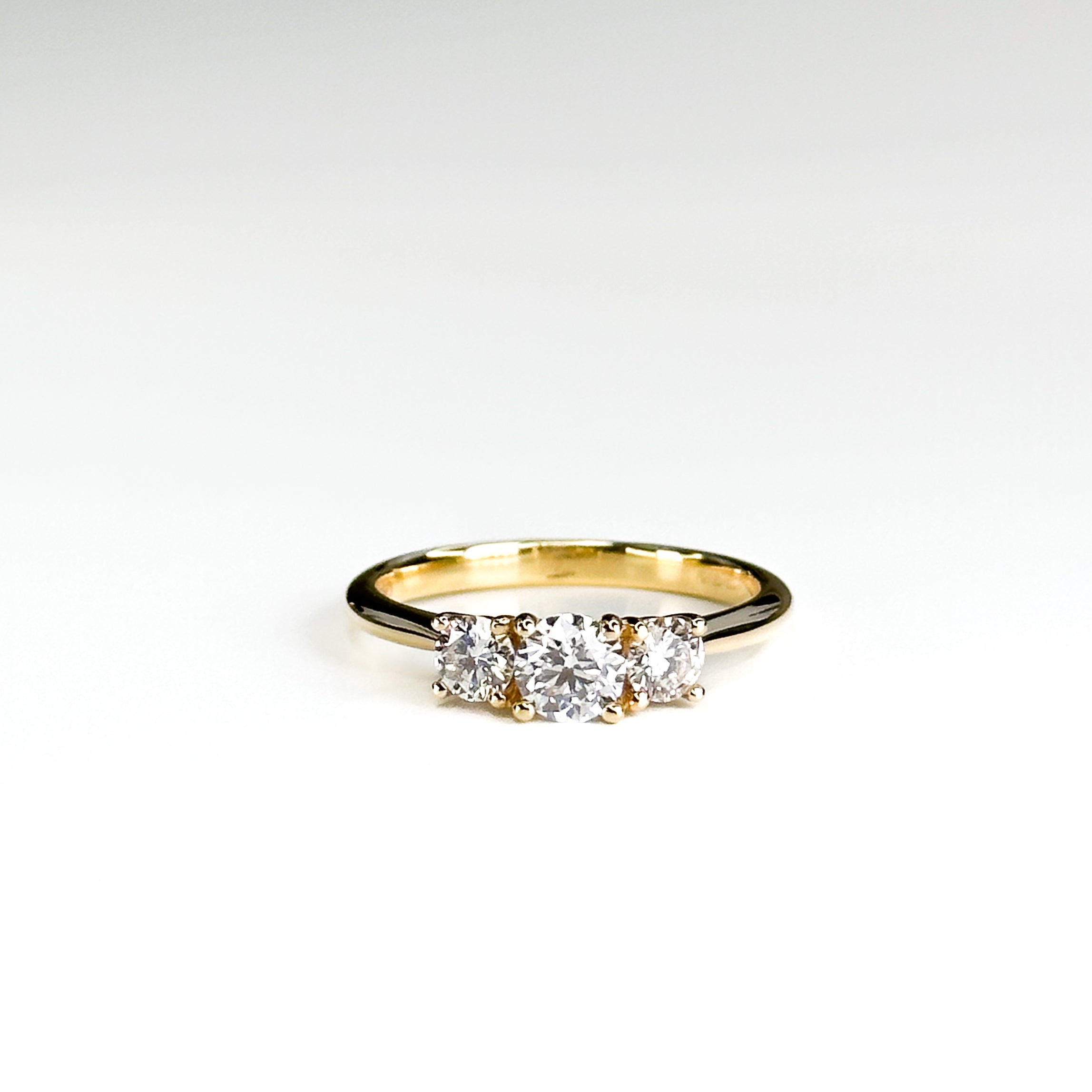 Diamond Trilogy Ring with 0.40ct Round Centre Stone