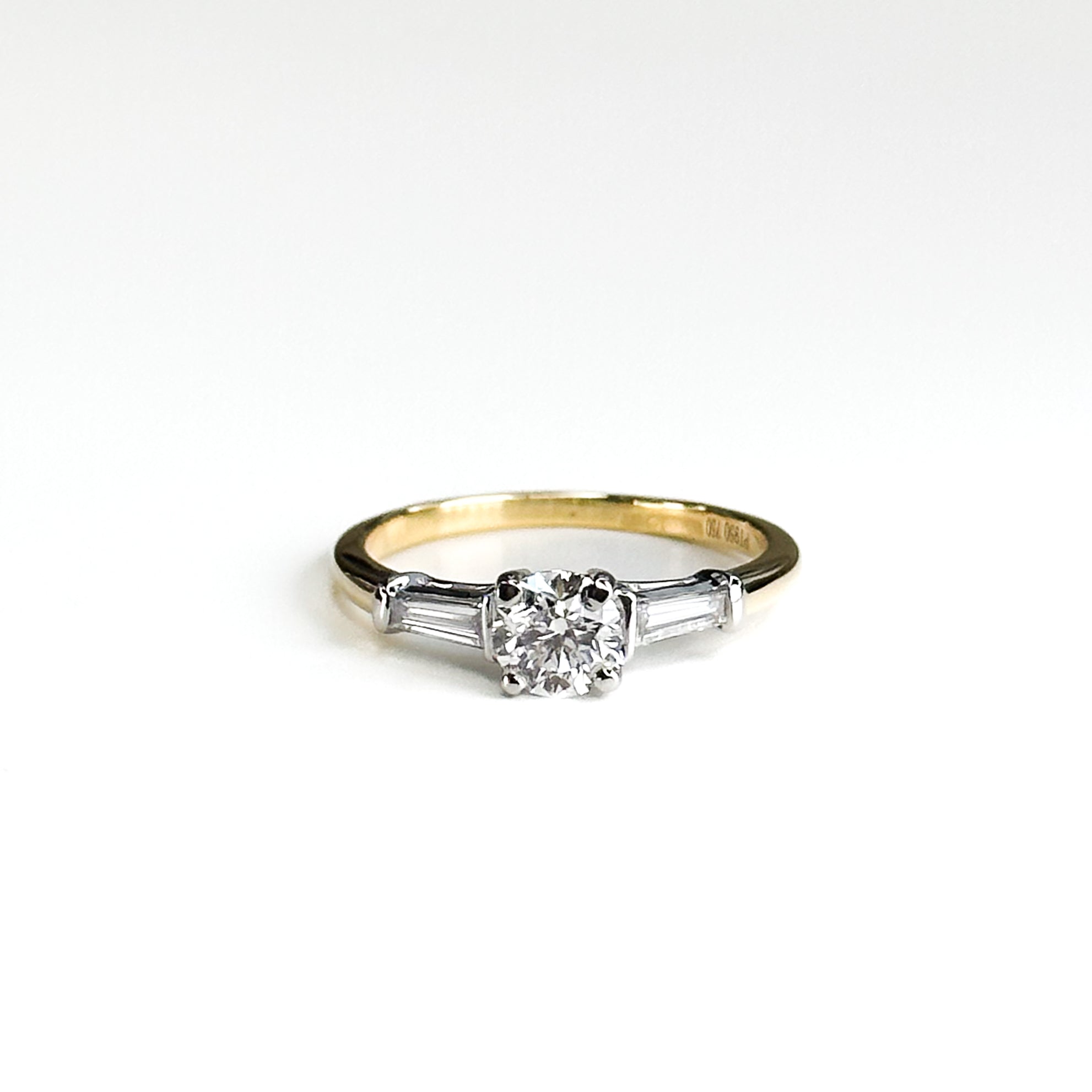 Diamond Trilogy Ring with 0.52ct Round Centre Stone