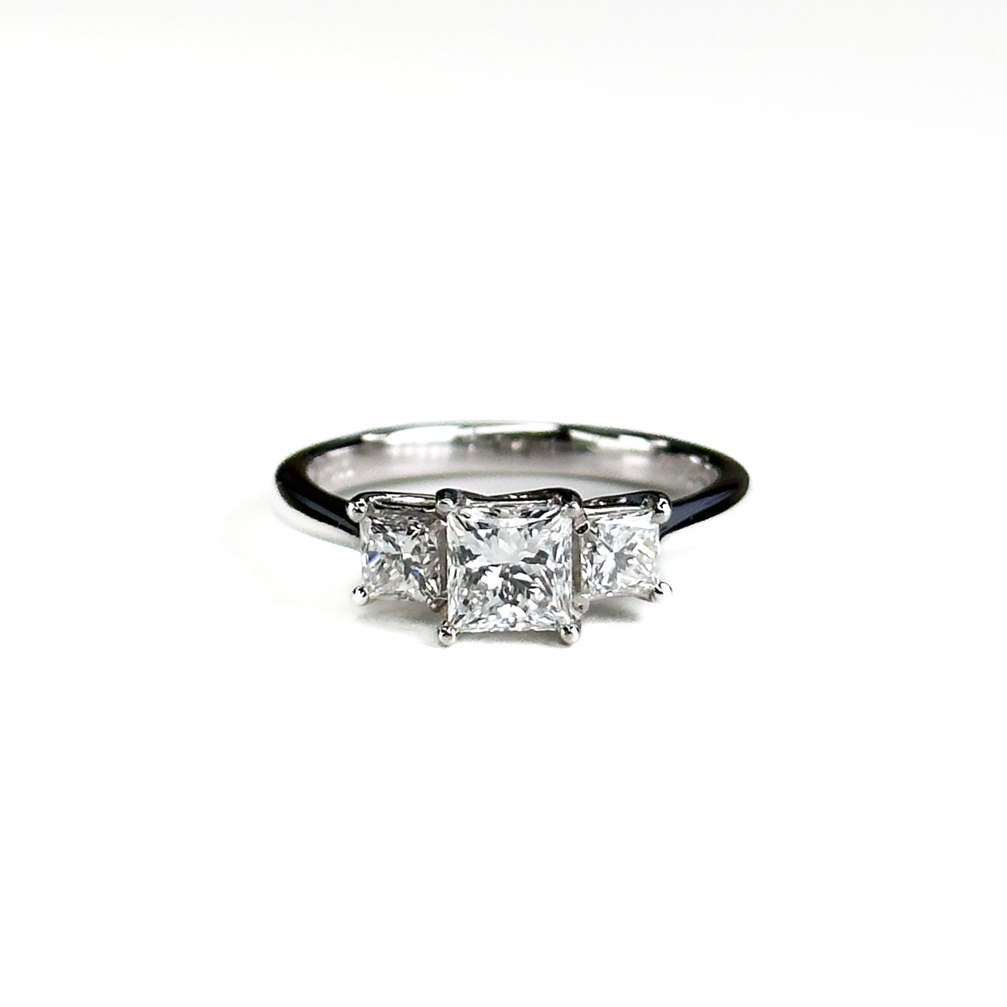 0.75ct Princess Cut Diamond Trilogy Ring