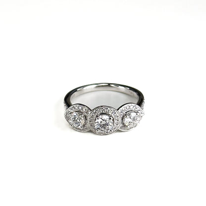 Diamond Trilogy Ring with 0.68ct Centre Stone