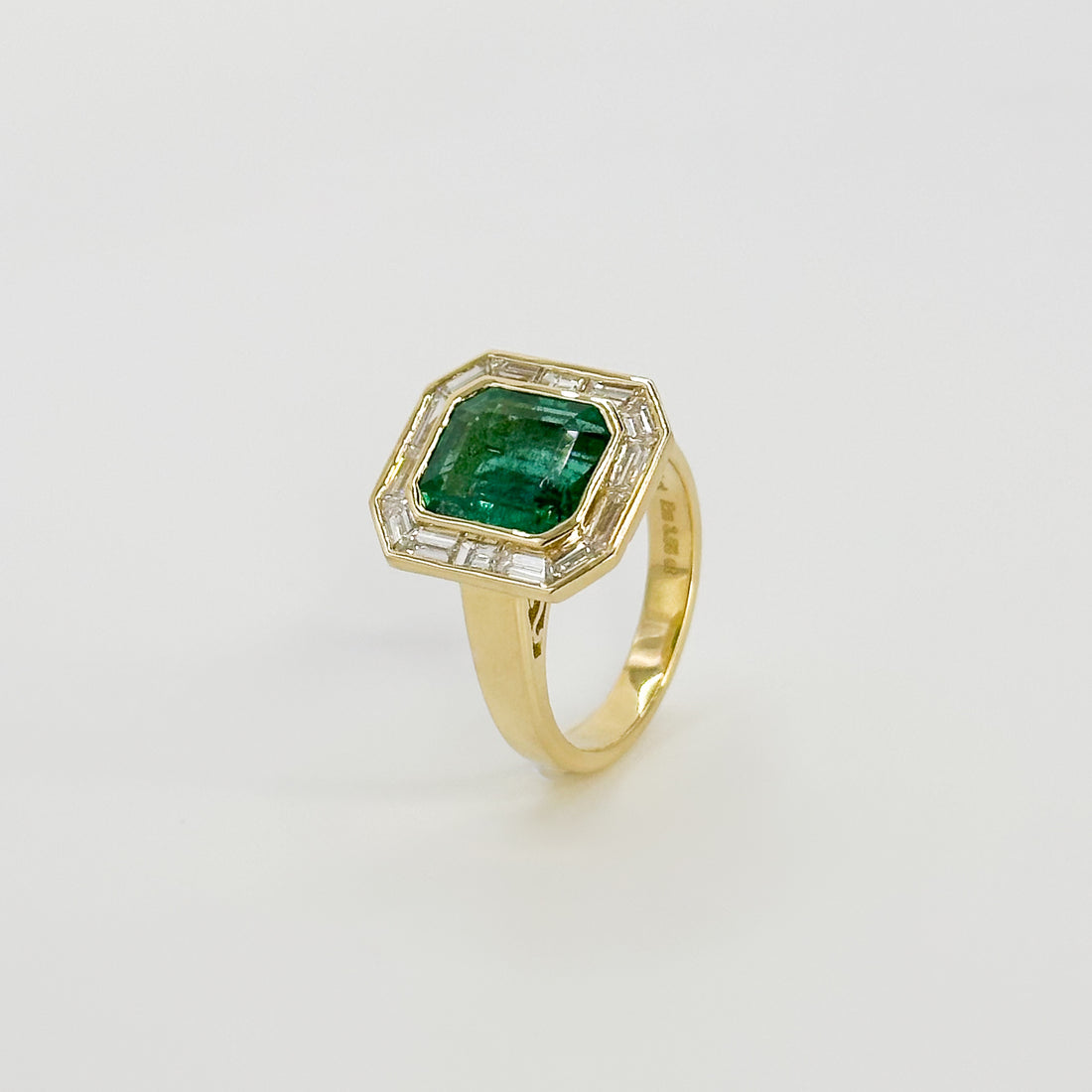 Octagon Cut Zambian Emerald Ring