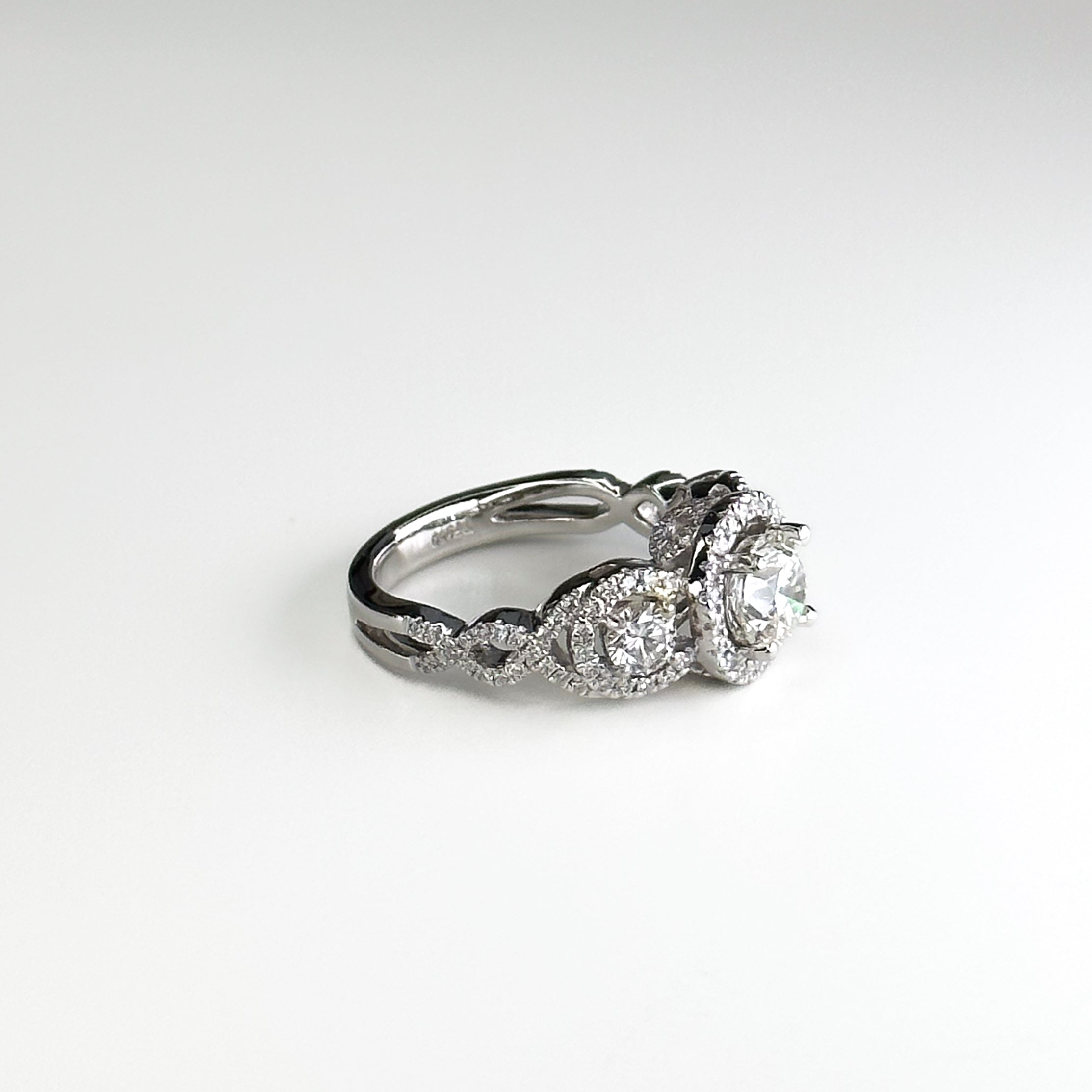 Diamond Trilogy Ring with 1.00ct Round Centre Stone