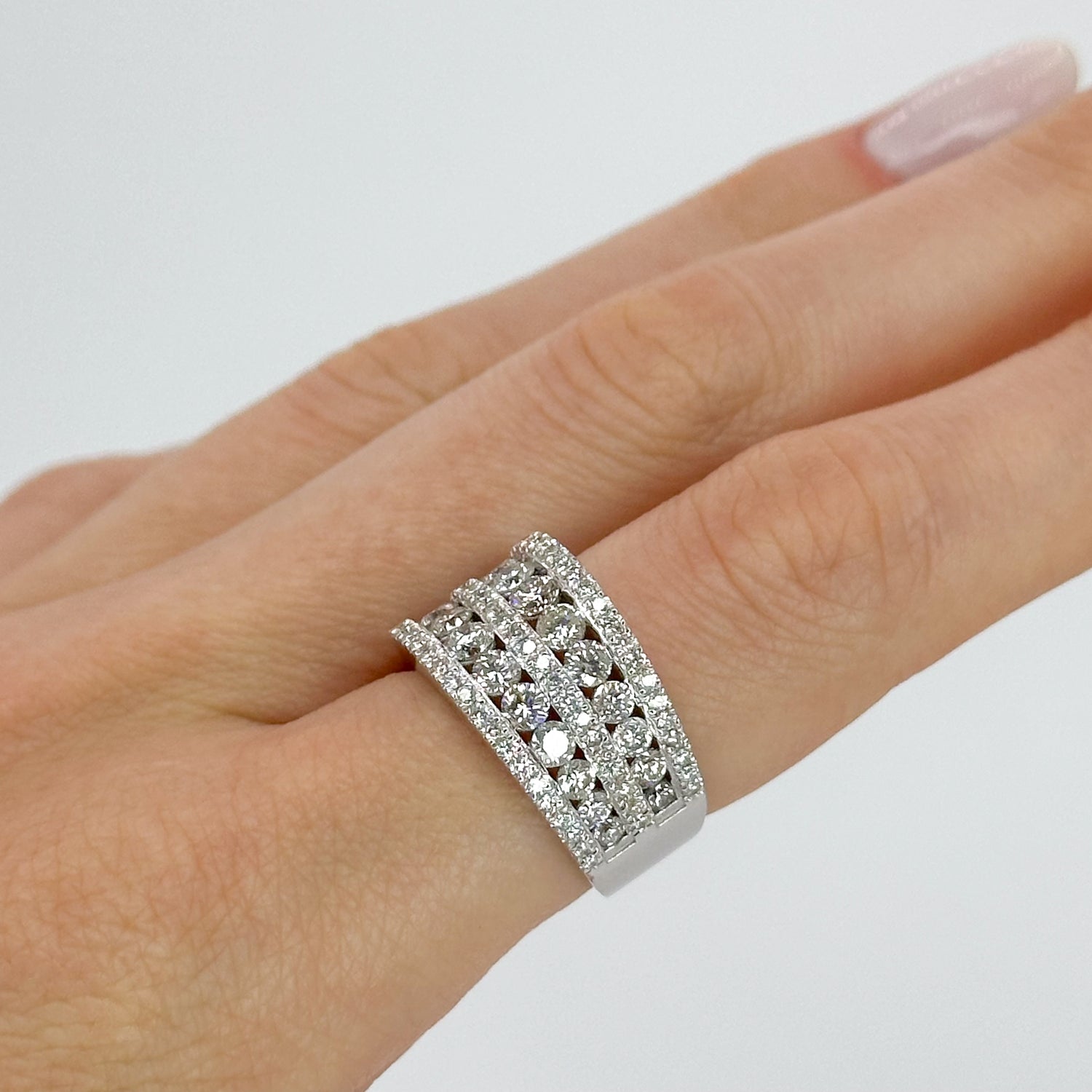 Diamond Dress Ring in White Gold