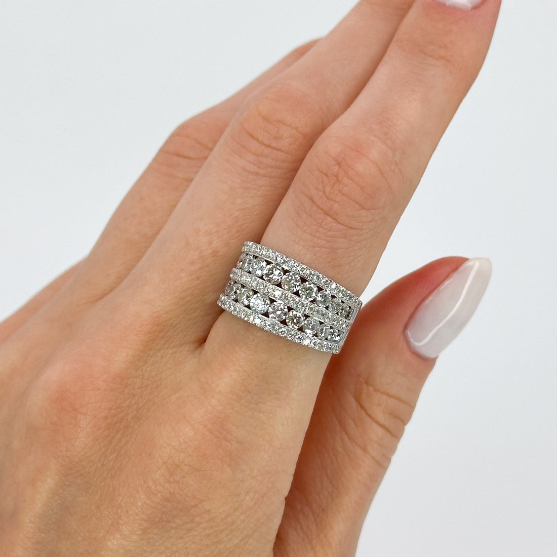 Diamond Dress Ring in White Gold