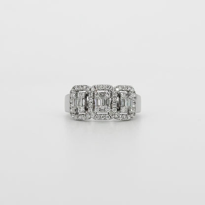 Diamond Cluster Ring in White Gold