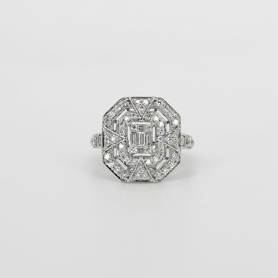 Diamond Cluster Ring in White Gold