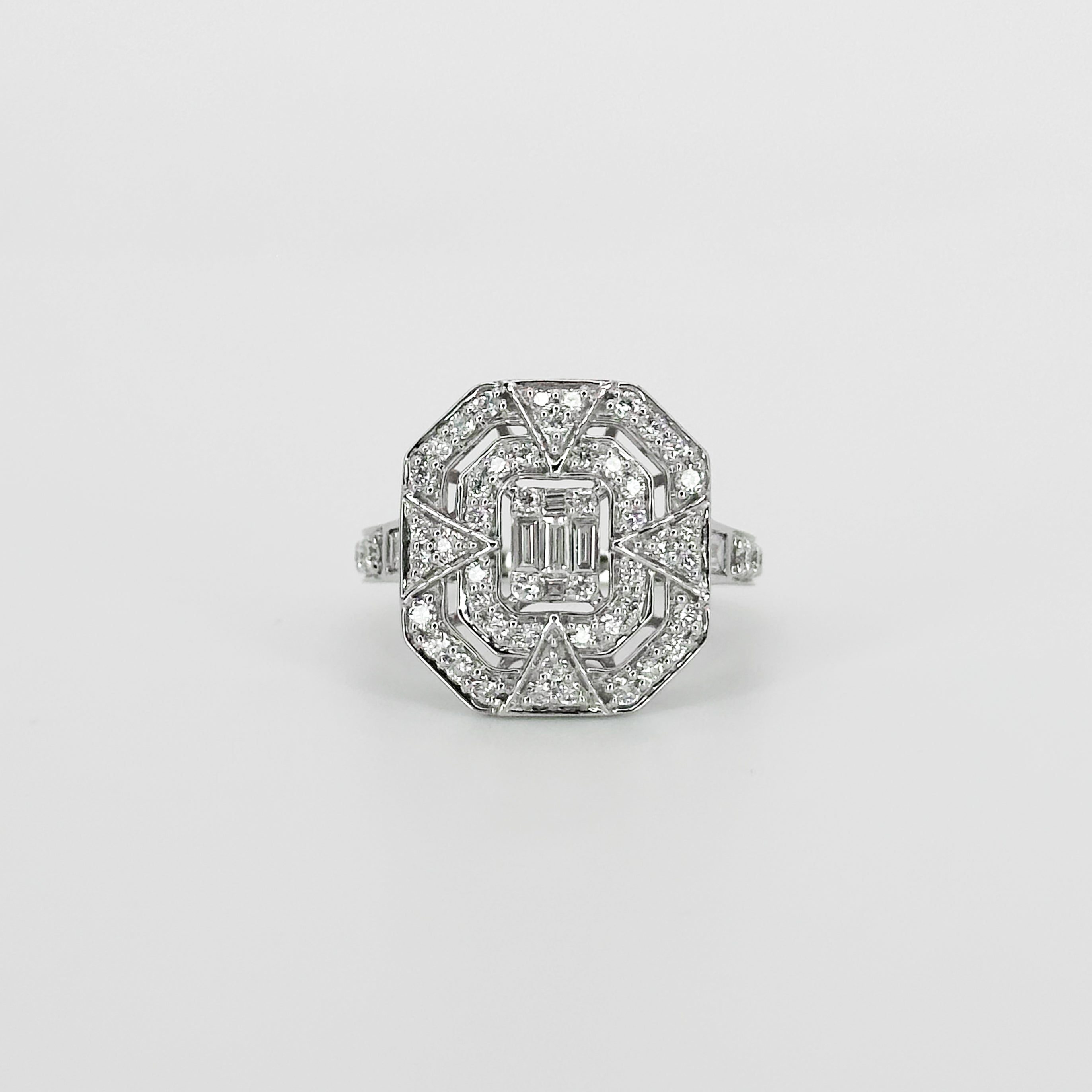 Diamond Cluster Ring in White Gold