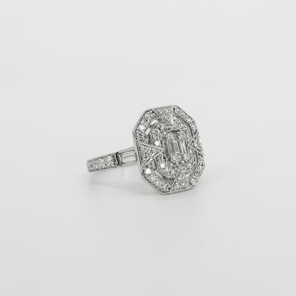 Diamond Cluster Ring in White Gold