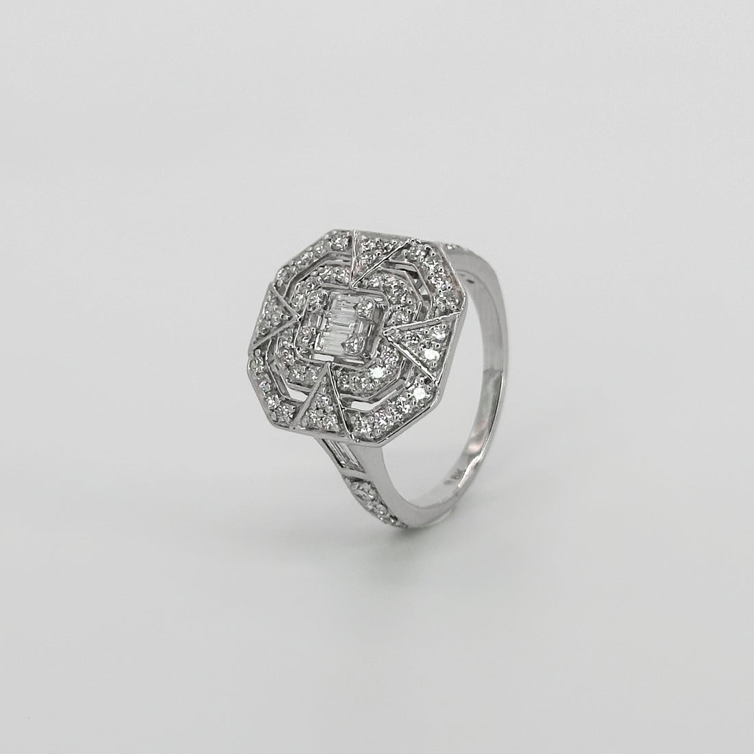 Diamond Cluster Ring in White Gold