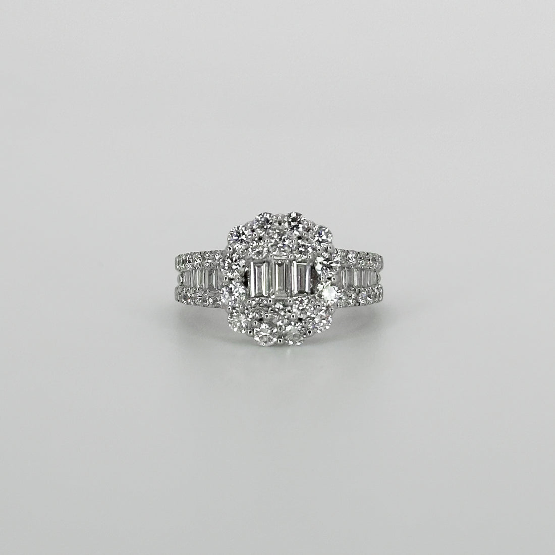 Diamond Cluster Ring in White Gold