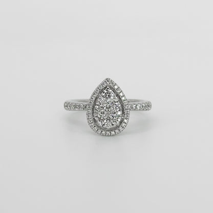 Pear Shape Diamond Cluster Ring