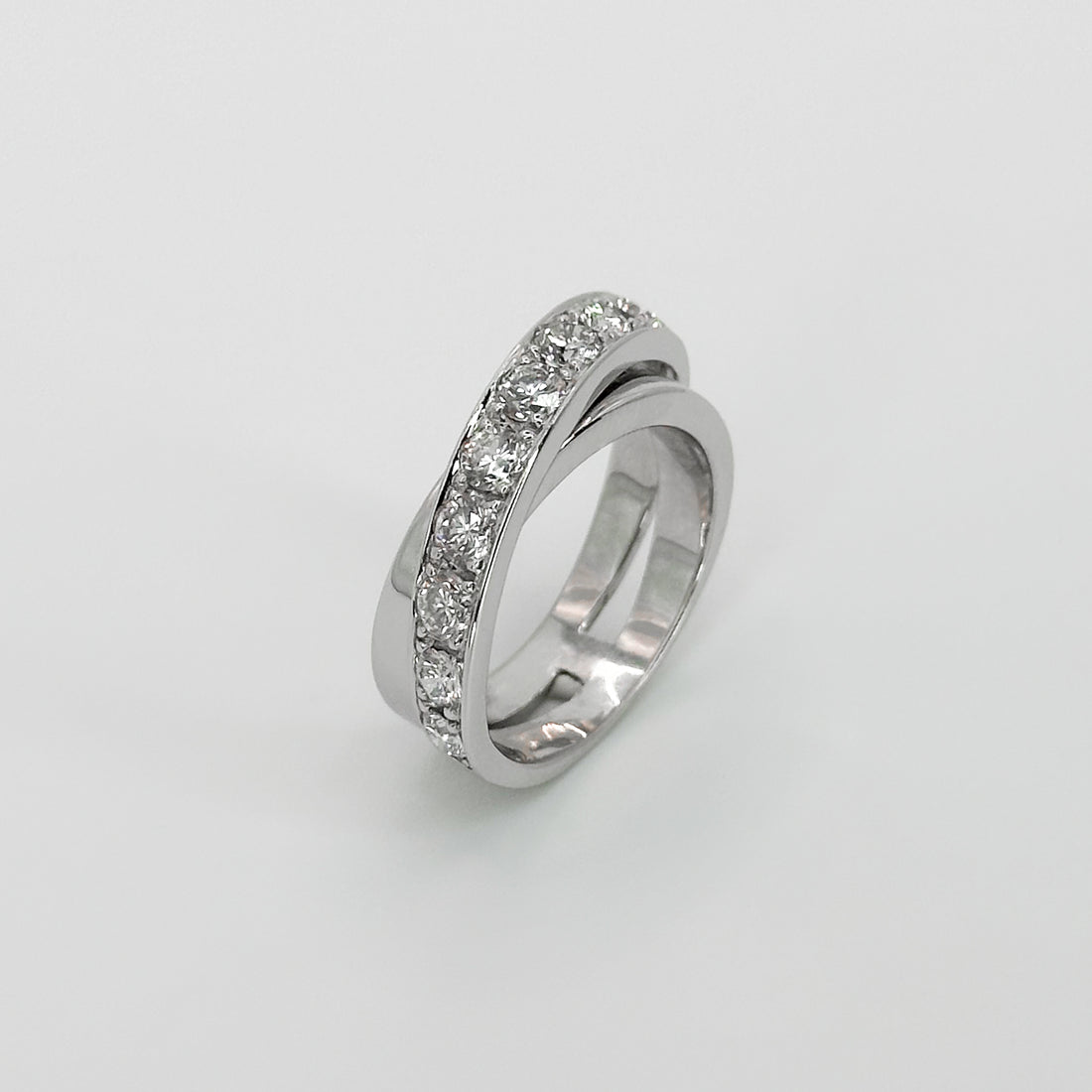 Crossover Diamond Eternity Ring