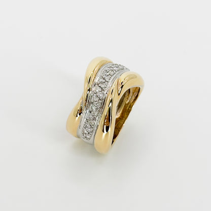 Yellow Gold Dress Ring with Diamonds