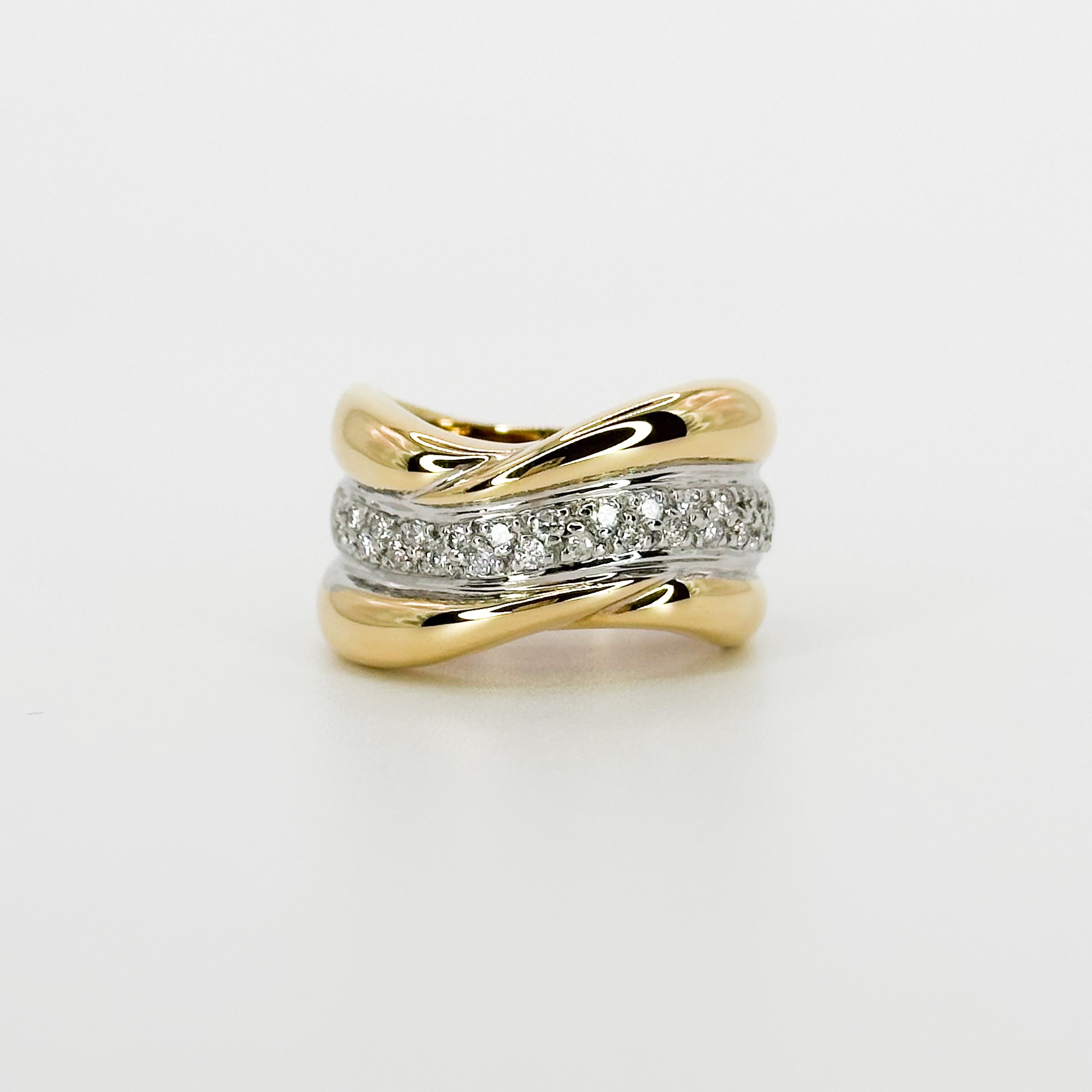 Yellow Gold Dress Ring with Diamonds