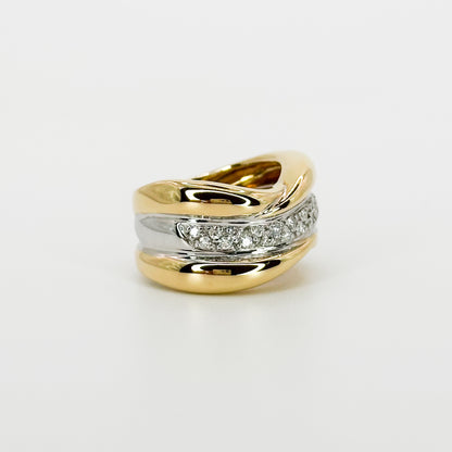 Yellow Gold Dress Ring with Diamonds