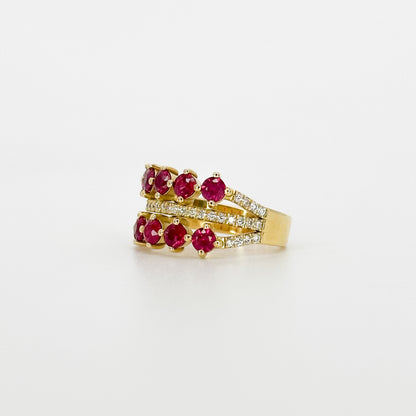 Ruby Dress Ring in Yellow Gold