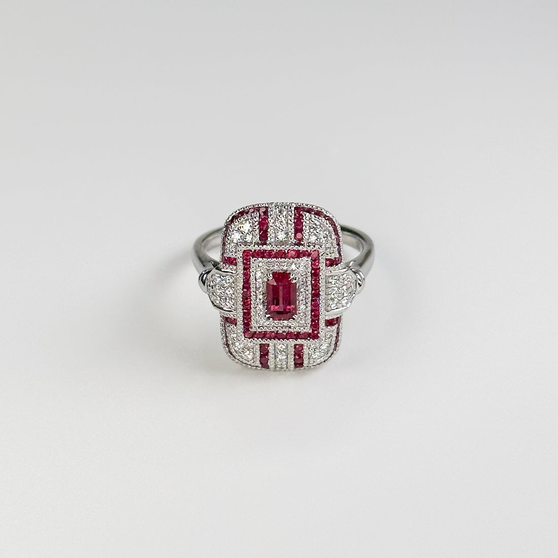Ruby & Diamond Cluster Ring