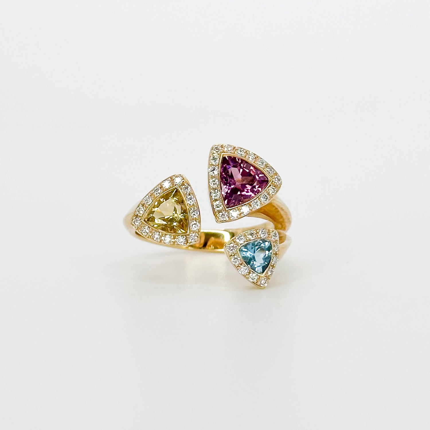 Beryl, Tourmaline and Topaz Trilogy Ring