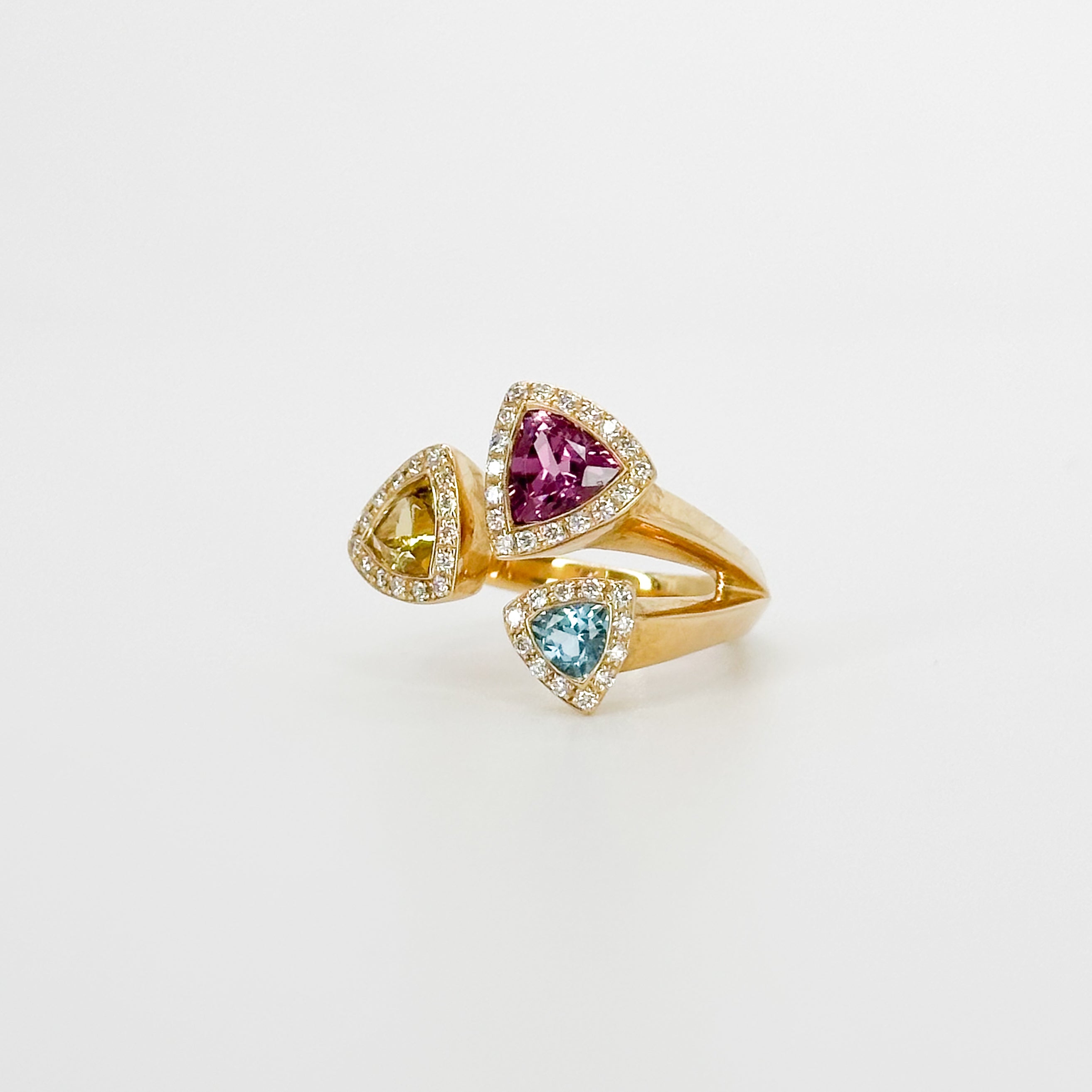 Beryl, Tourmaline and Topaz Trilogy Ring