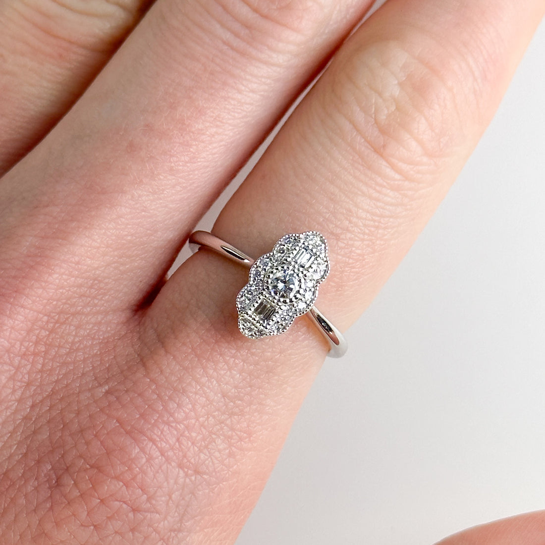 Diamond Cluster Ring in Platinum