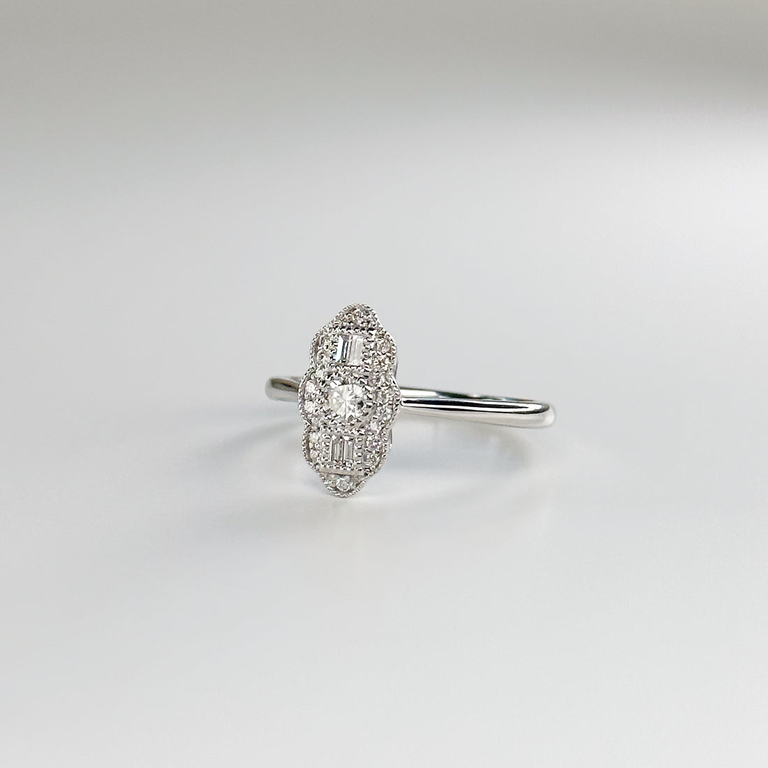 Diamond Cluster Ring in Platinum