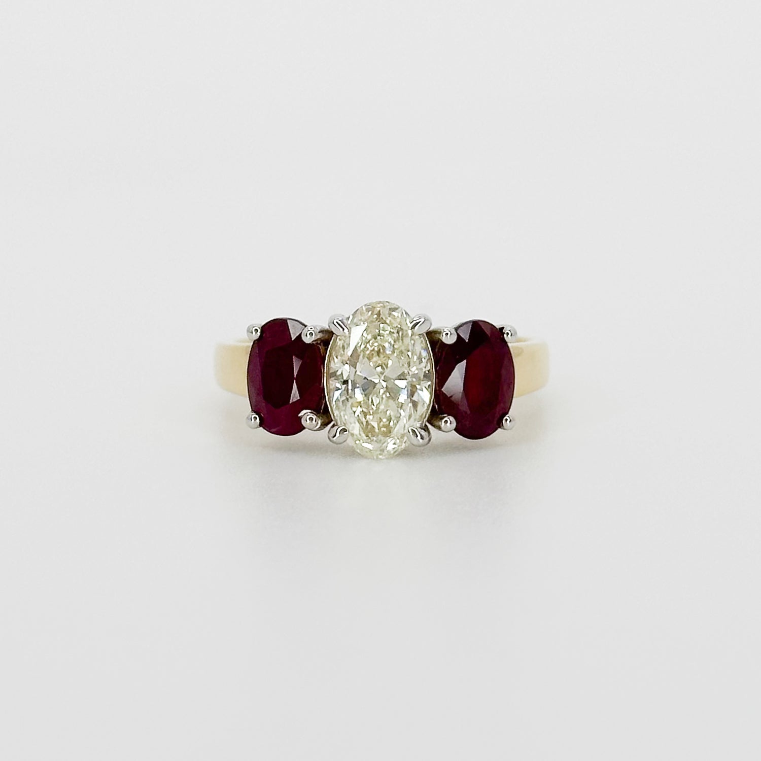 Diamond and Ruby Trilogy Ring