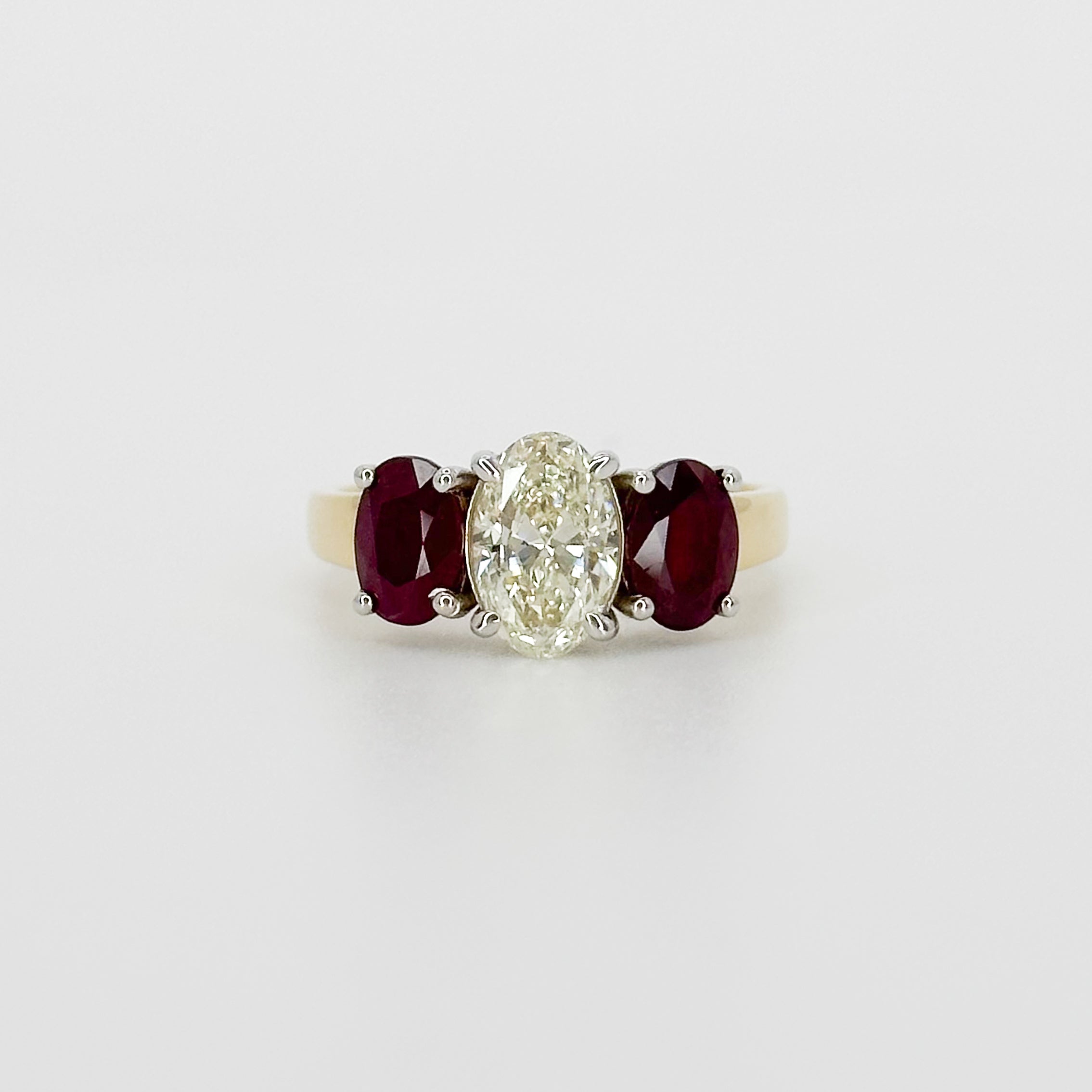 Diamond and Ruby Trilogy Ring