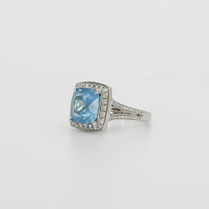 Aquamarine Ring in White Gold