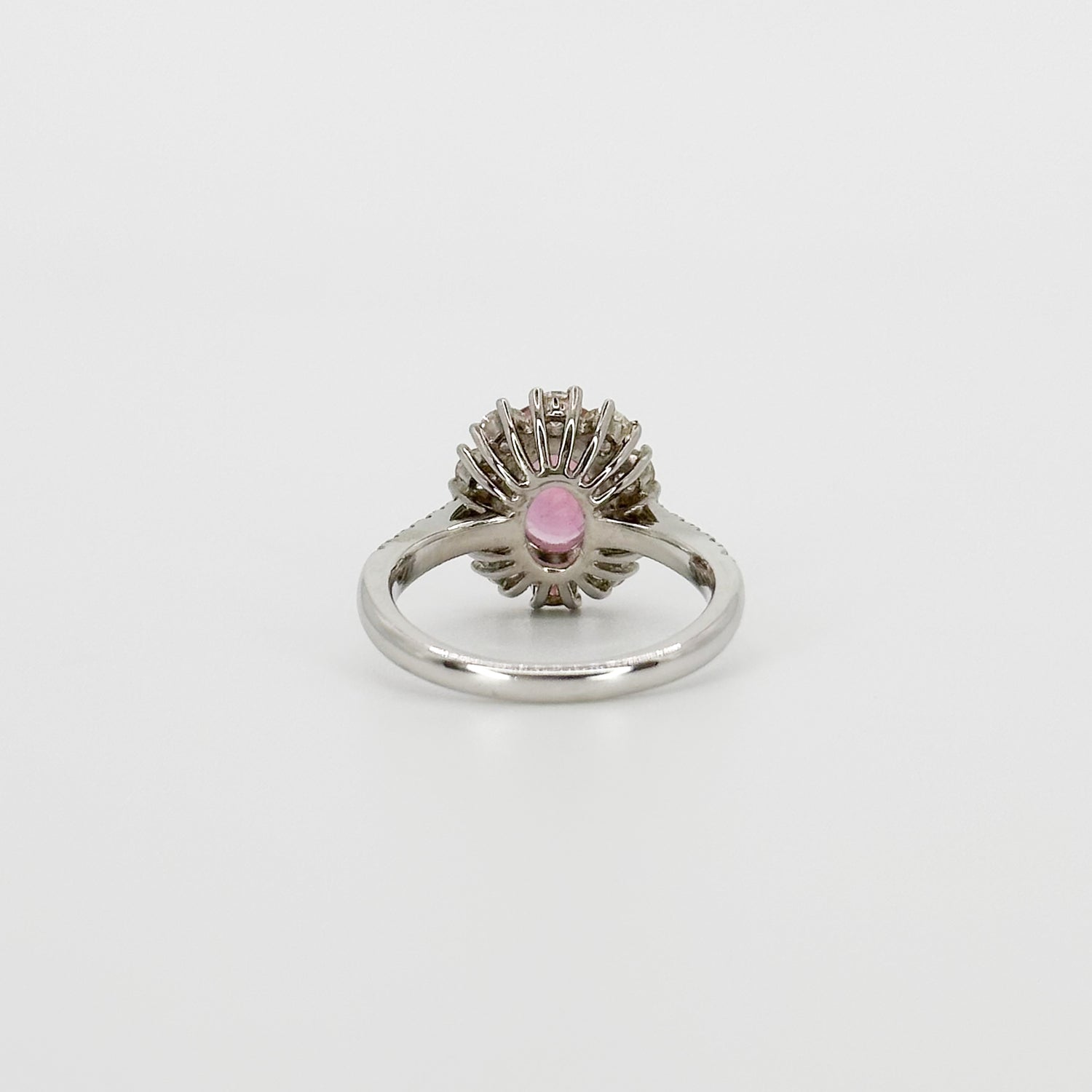 Oval Cut Pink Sapphire Ring in White Gold