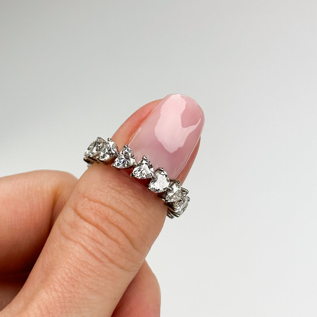 4.47ct Heart Shape Diamond Full Turned Eternity Ring