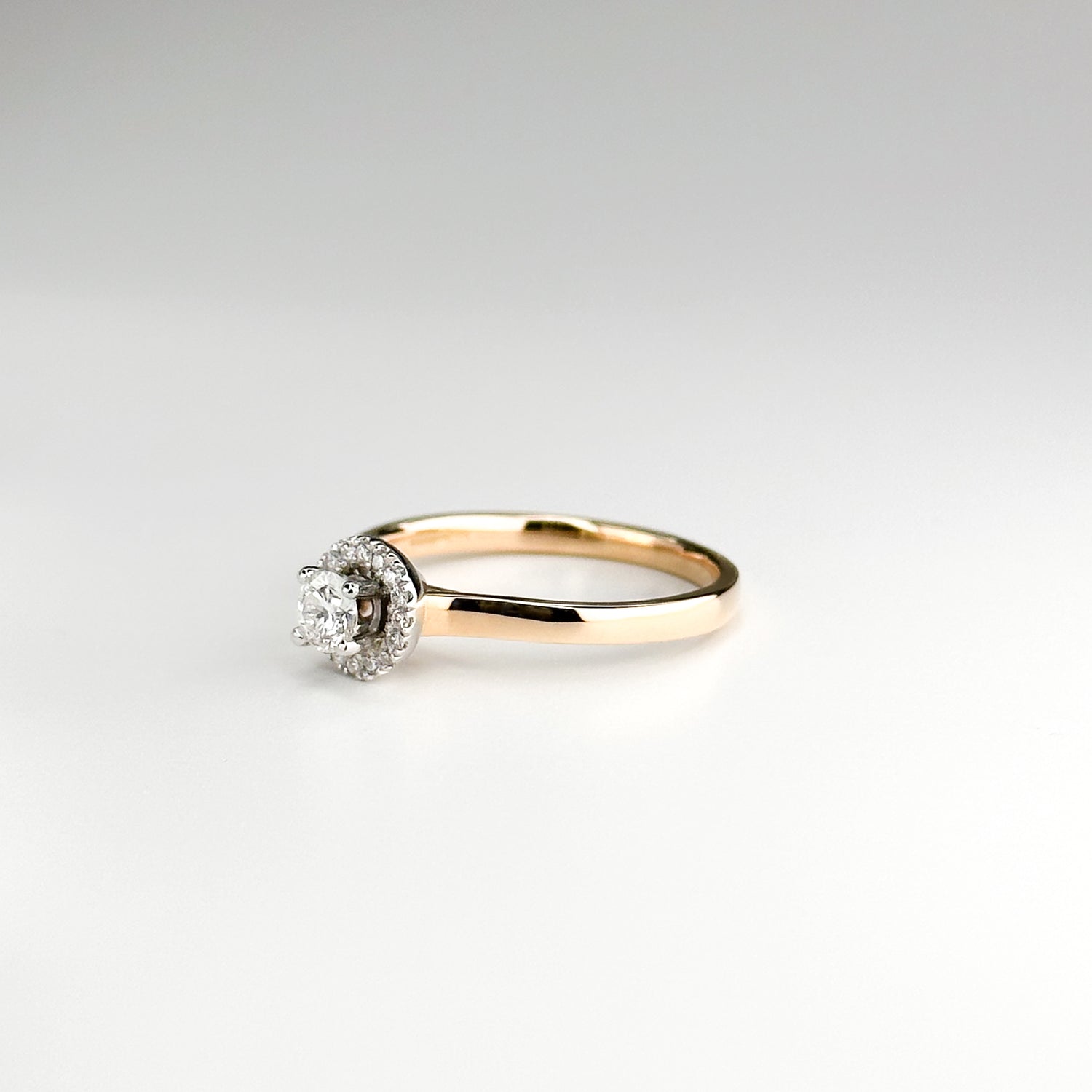 0.20ct Round Cut Diamond Ring in Rose Gold