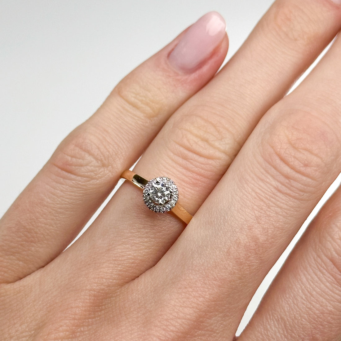 0.20ct Round Cut Diamond Ring in Rose Gold