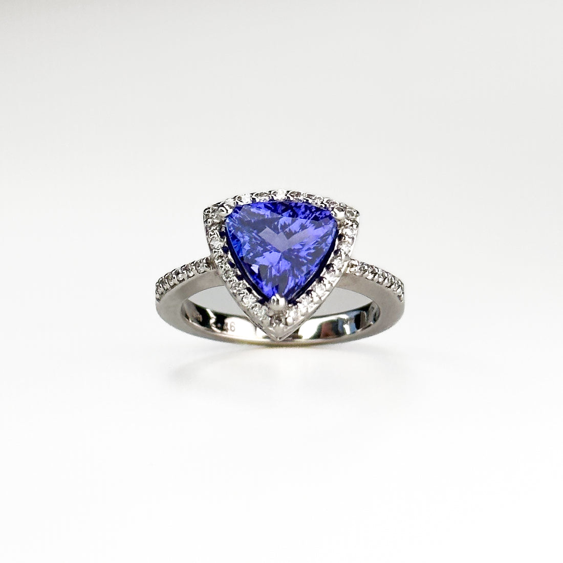 2.46ct Trillion Shape Tanzanite and Diamonds Ring