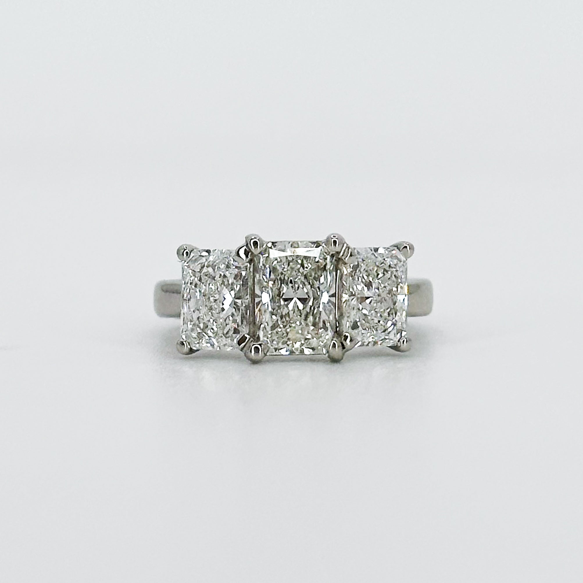 3.53ct Lab-Grown Radiant Cut Trilogy Ring