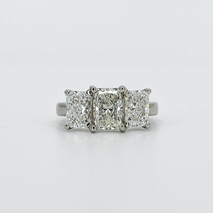 3.53ct Lab-Grown Radiant Cut Trilogy Ring