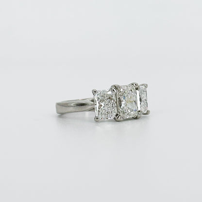 3.53ct Lab-Grown Radiant Cut Trilogy Ring