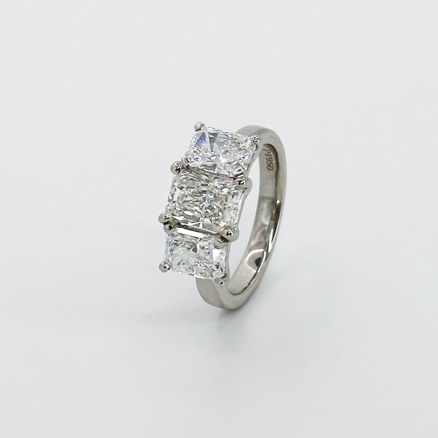 3.53ct Lab-Grown Radiant Cut Trilogy Ring