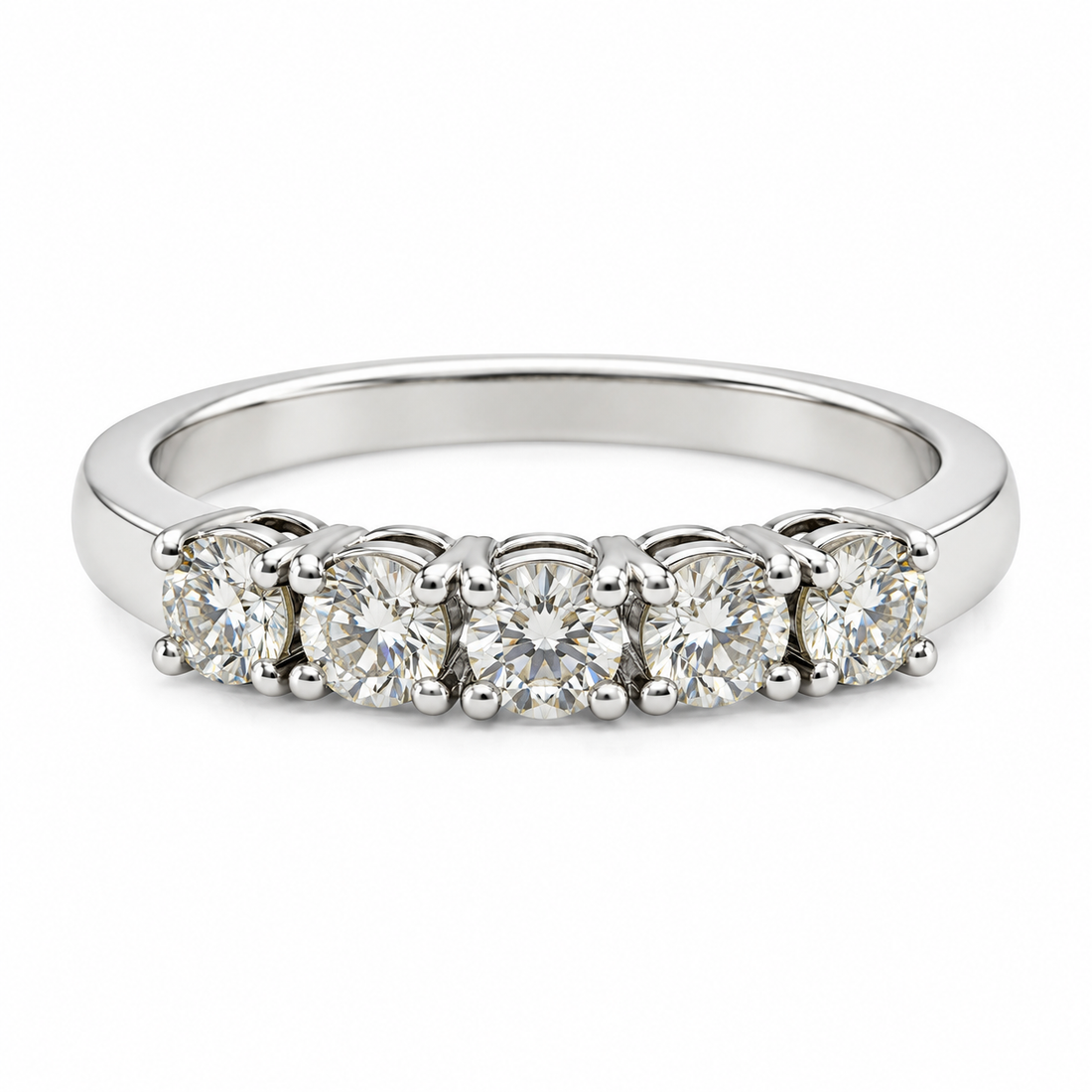 Preloved 1.00ct five-stone natural diamond ring – front view