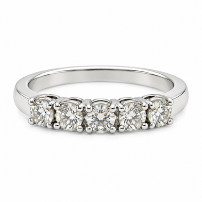 Preloved 1.00ct five-stone natural diamond ring – front view