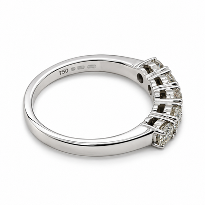 Preloved 1.00ct five-stone natural diamond ring – side profile