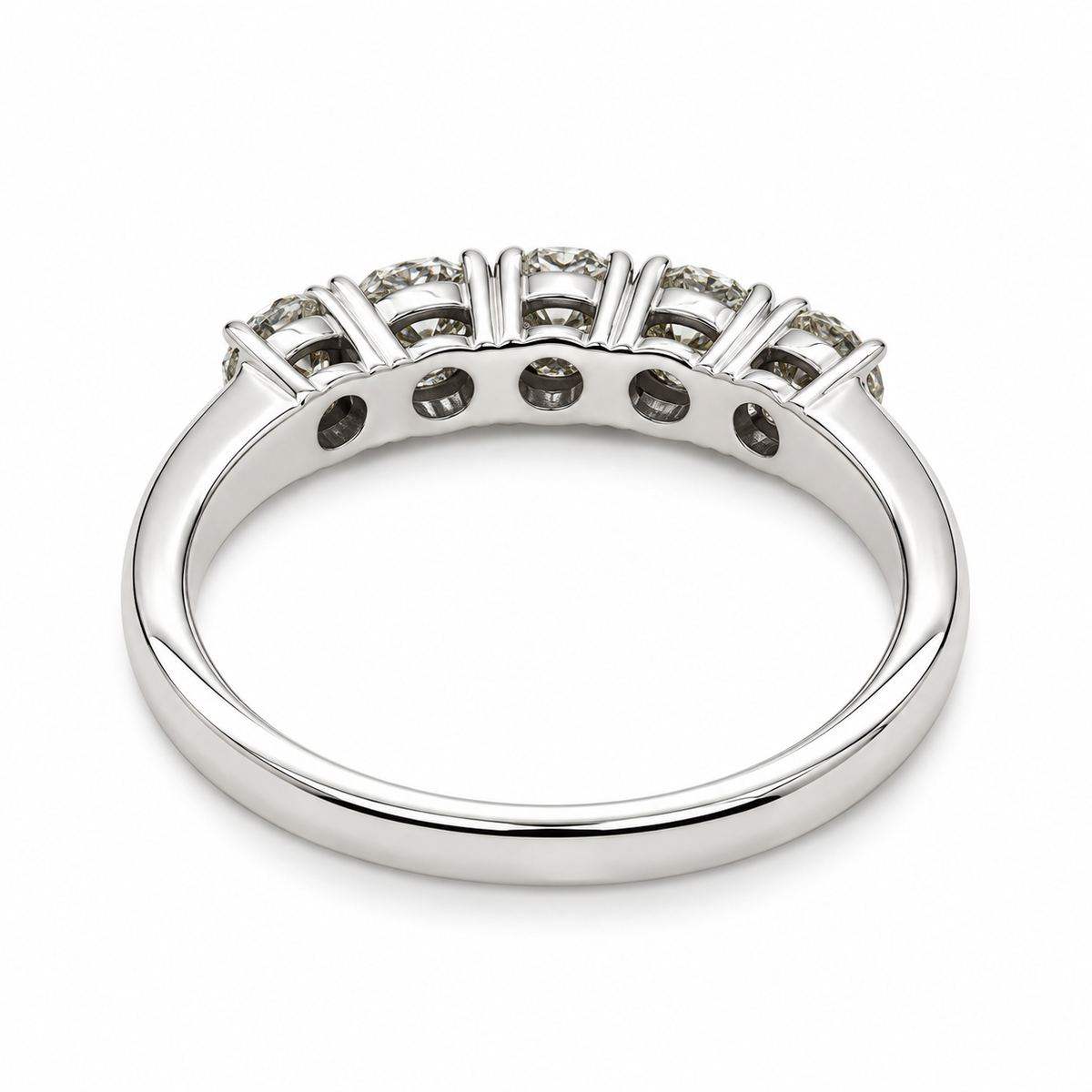Preloved 1.00ct five-stone natural diamond ring – underside view