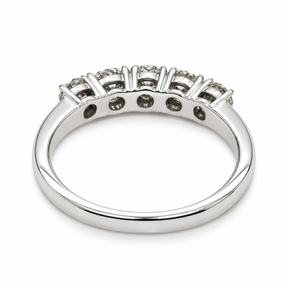Preloved 1.00ct five-stone natural diamond ring – underside view