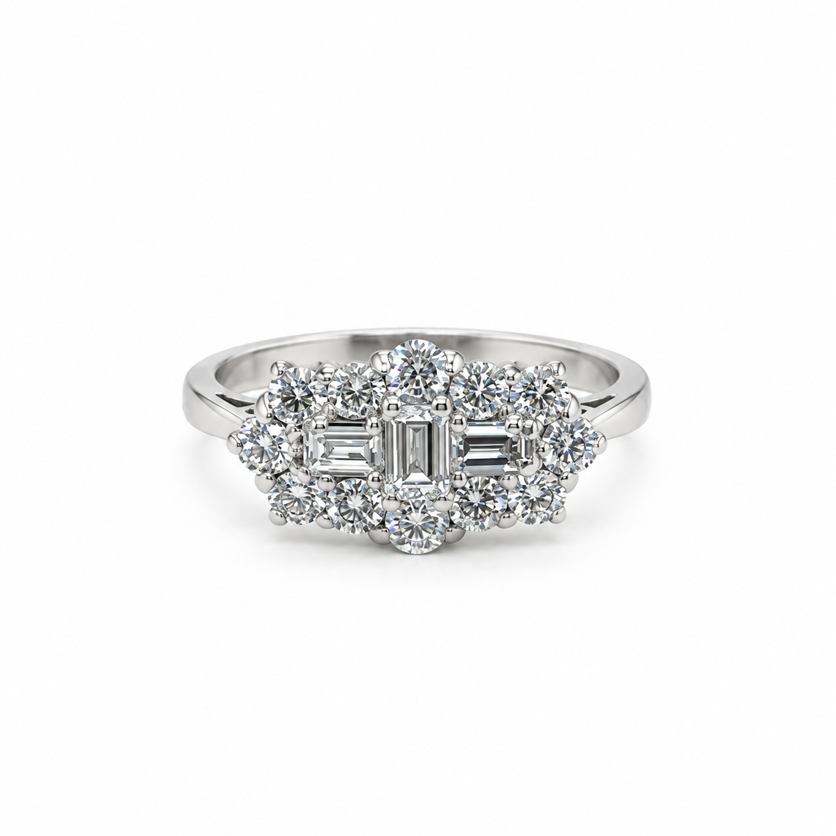 Preloved 1.10ct multi-cut diamond ring – alternative front view