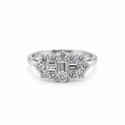 Preloved 1.10ct multi-cut diamond ring – alternative front view