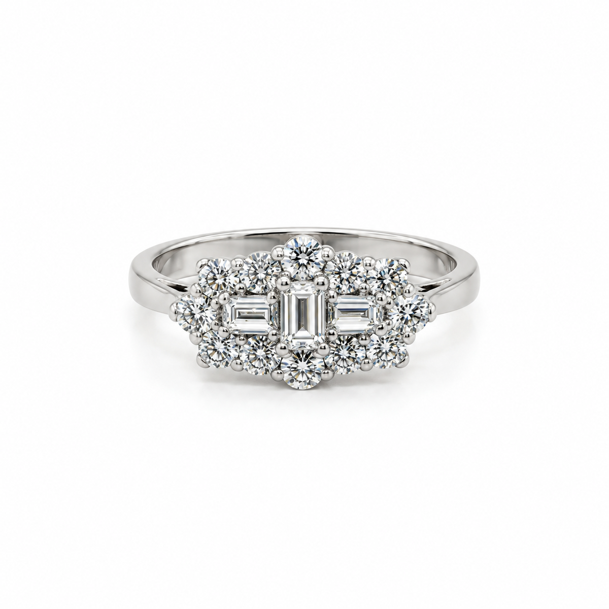 Preloved 1.10ct multi-cut diamond ring – front view